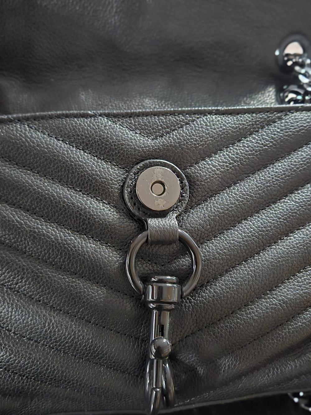 Rebecca Minkoff Black Quilted Chain-Handle Women's Shoulder Bag - Picture 4 of 6